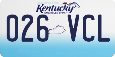 KY license plate 026VCL