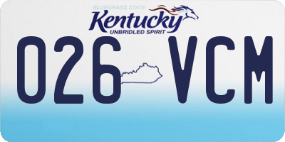 KY license plate 026VCM