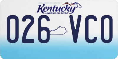 KY license plate 026VCO