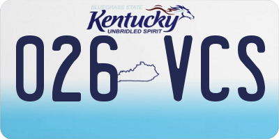 KY license plate 026VCS