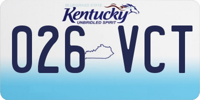 KY license plate 026VCT