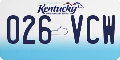 KY license plate 026VCW