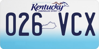 KY license plate 026VCX