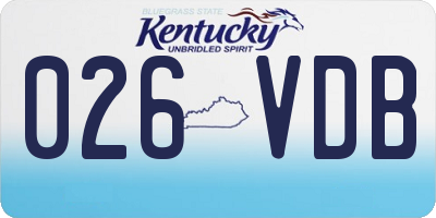 KY license plate 026VDB