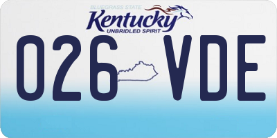 KY license plate 026VDE