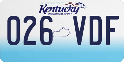 KY license plate 026VDF