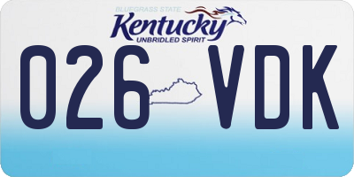 KY license plate 026VDK