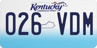 KY license plate 026VDM