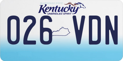 KY license plate 026VDN