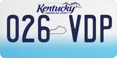 KY license plate 026VDP