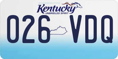 KY license plate 026VDQ