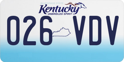 KY license plate 026VDV