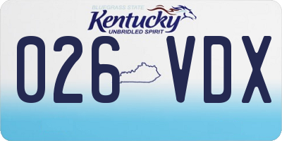 KY license plate 026VDX
