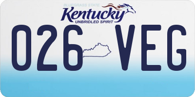 KY license plate 026VEG