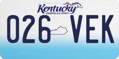 KY license plate 026VEK