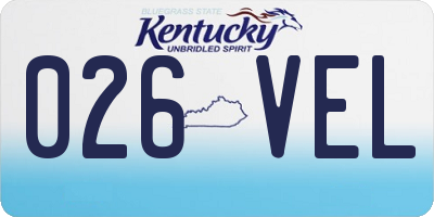 KY license plate 026VEL