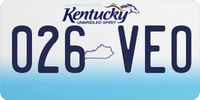 KY license plate 026VEO