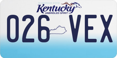 KY license plate 026VEX
