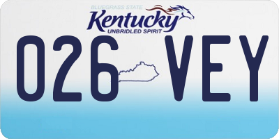 KY license plate 026VEY