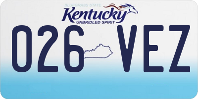KY license plate 026VEZ
