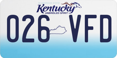 KY license plate 026VFD