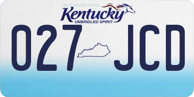 KY license plate 027JCD