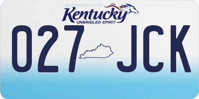 KY license plate 027JCK