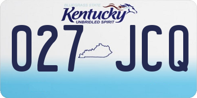 KY license plate 027JCQ