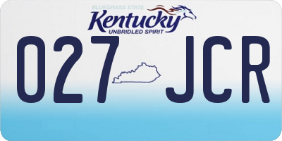 KY license plate 027JCR