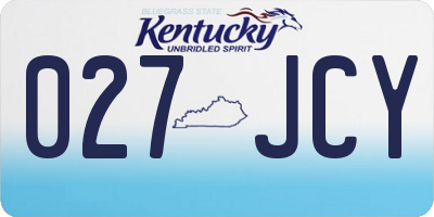 KY license plate 027JCY