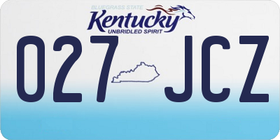 KY license plate 027JCZ