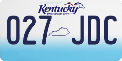 KY license plate 027JDC