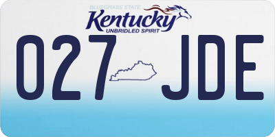 KY license plate 027JDE
