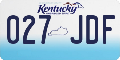 KY license plate 027JDF