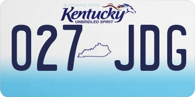 KY license plate 027JDG