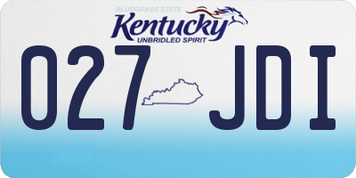 KY license plate 027JDI