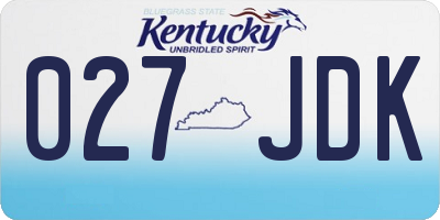 KY license plate 027JDK