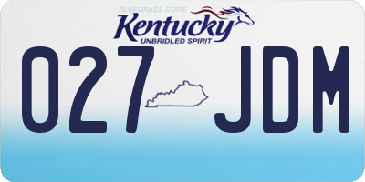KY license plate 027JDM