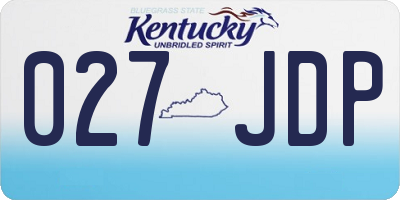 KY license plate 027JDP