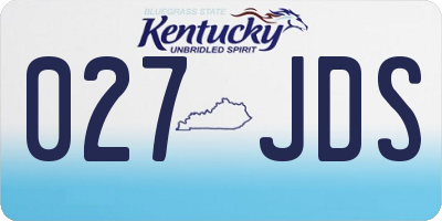 KY license plate 027JDS