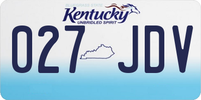 KY license plate 027JDV