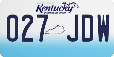 KY license plate 027JDW