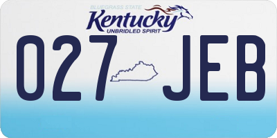 KY license plate 027JEB