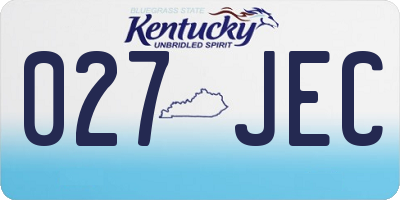 KY license plate 027JEC