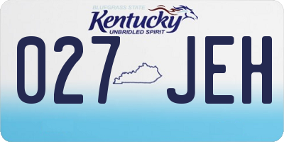 KY license plate 027JEH