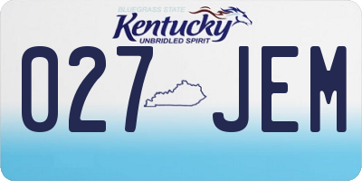 KY license plate 027JEM