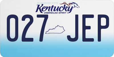 KY license plate 027JEP