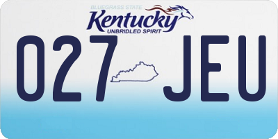 KY license plate 027JEU