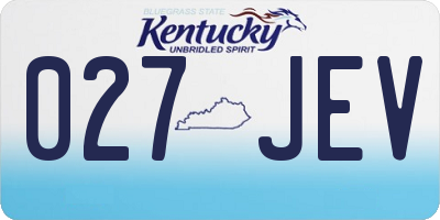 KY license plate 027JEV