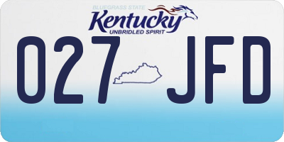 KY license plate 027JFD